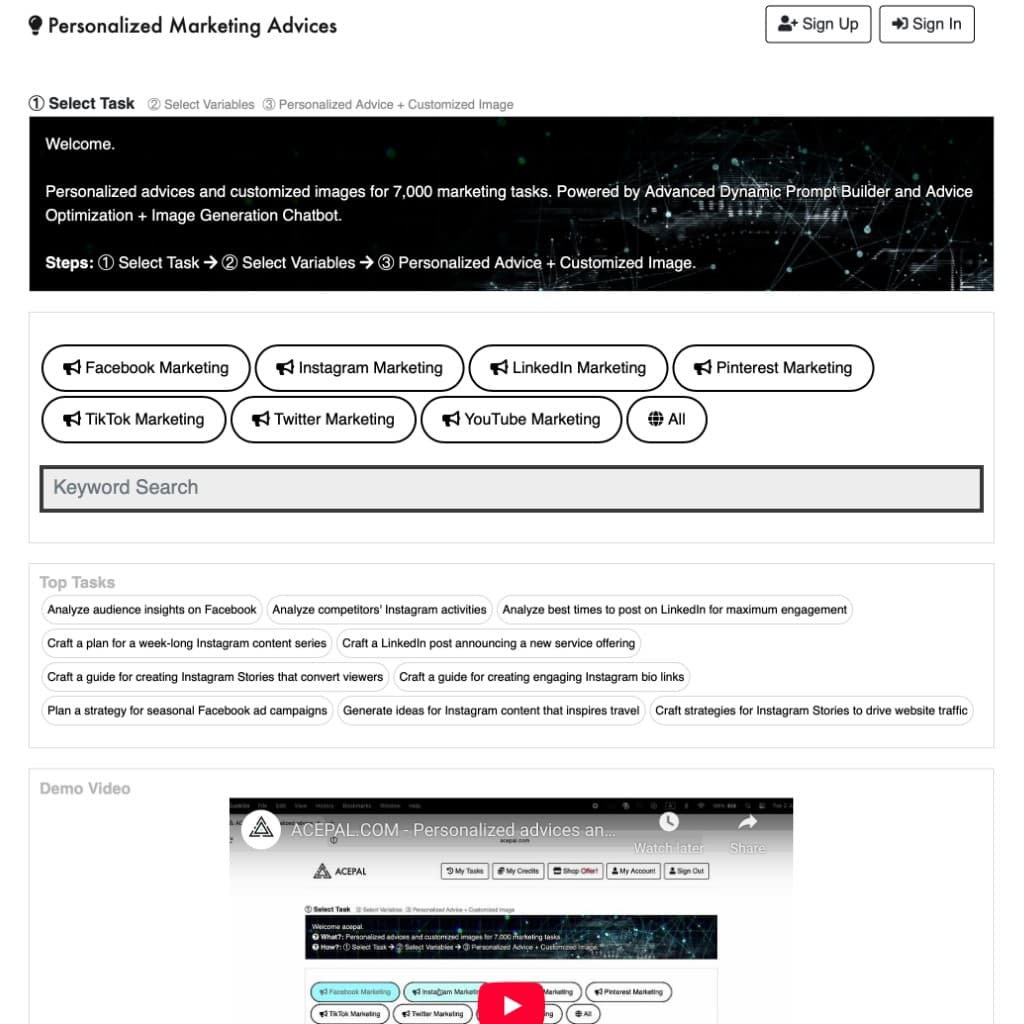 Personalized Marketing Advices
